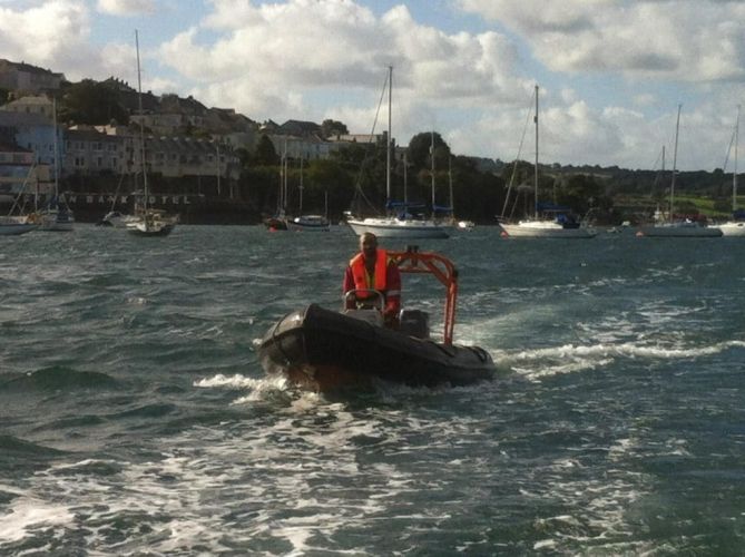 Safety Boat Out On The Water